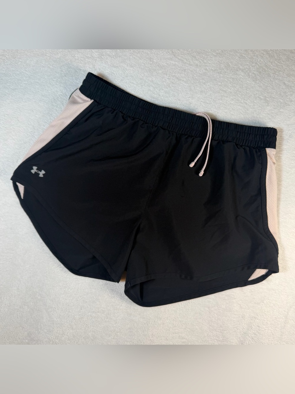 Under Armour Black Athletic Shorts with Light Pink Accents women’s
